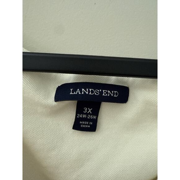 Lands’ End Black/Cream Fit & Flare Cross Front Pique Dress, Women’s Plus 3X - Picture 2 of 6